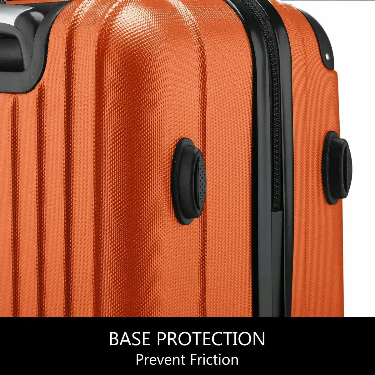 Buon Viaggio 2 Piece Luggage Set Carry On Suitcases Travel Case Cabin Hard Shell Travelling Bags Hand Baggage Lightweight Rolling TSA Lock Orange