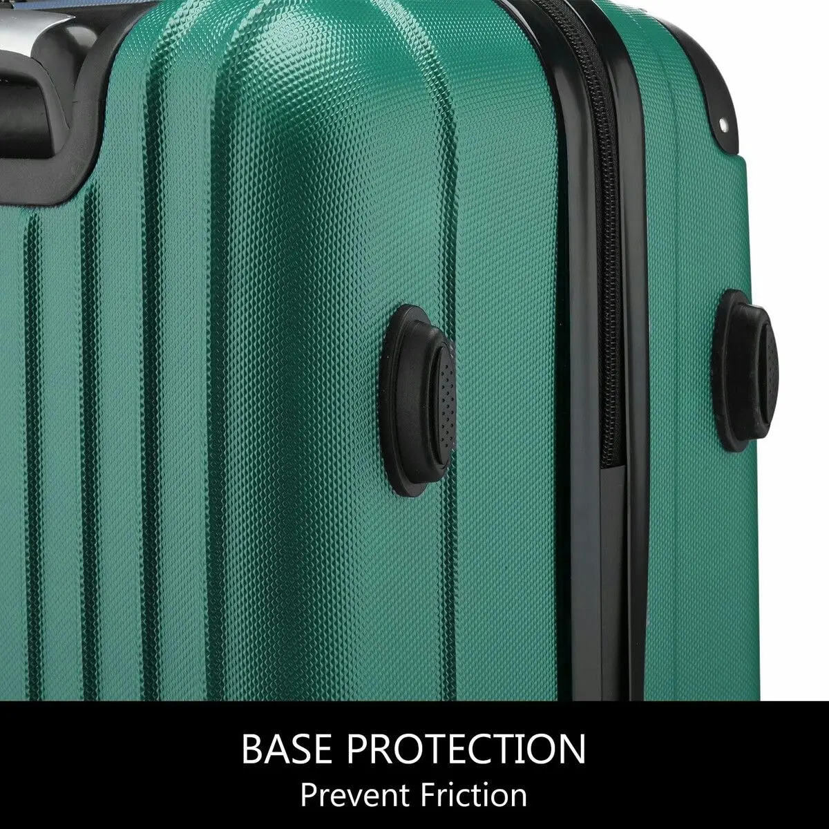 Buon Viaggio 4 Piece Luggage Set Travel Suitcase Traveller Bag Carry On Lightweight Checked Hard Shell Trolley TSA Lock Green