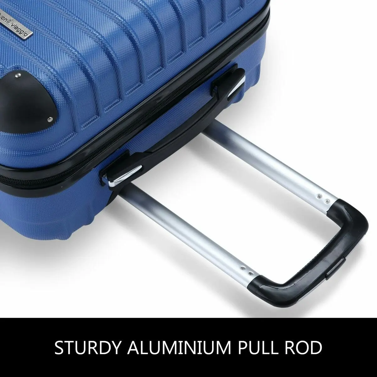 Buon Viaggio 4 Piece Suitcase Set Carry On Luggage Traveller Bag Hard Shell TSA Lock Checked Trolley Rolling Lightweight Blue