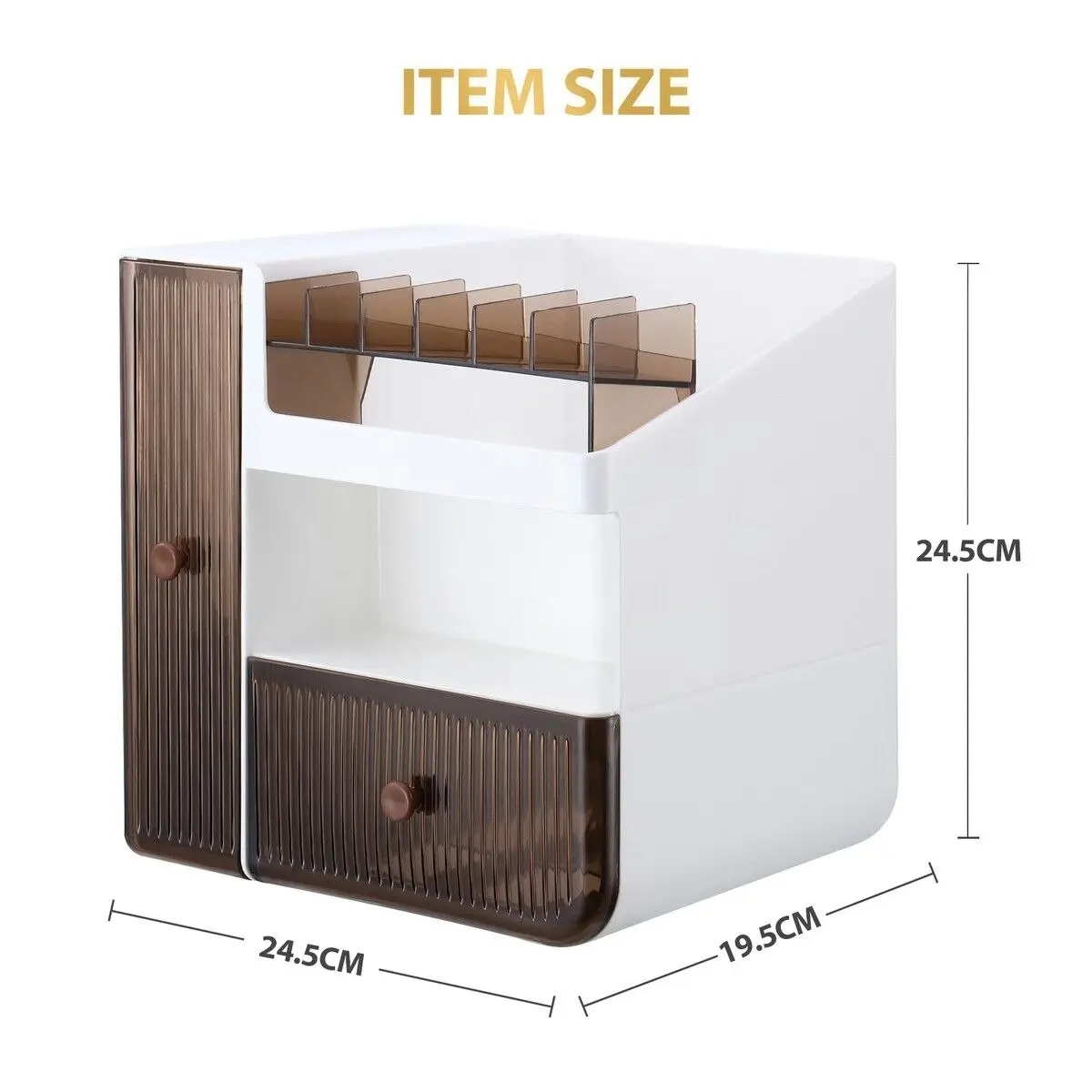 Ausway Makeup Organizer Jewellery Box Cosmetic Storage Organiser Jewelry Display Stand Portable Make Up Brush Holder Lipstick Ring Container with Drawer