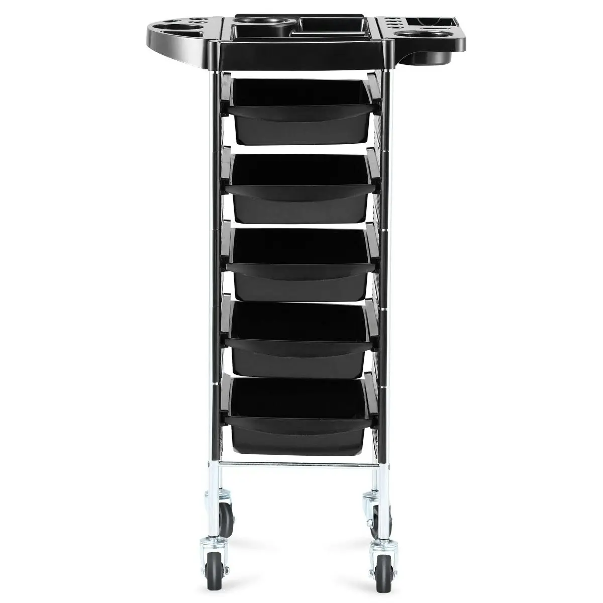 Ausway 6 Tiers Hairdressing Storage Trolley Beauty Salon Rolling Cart 5 Drawers