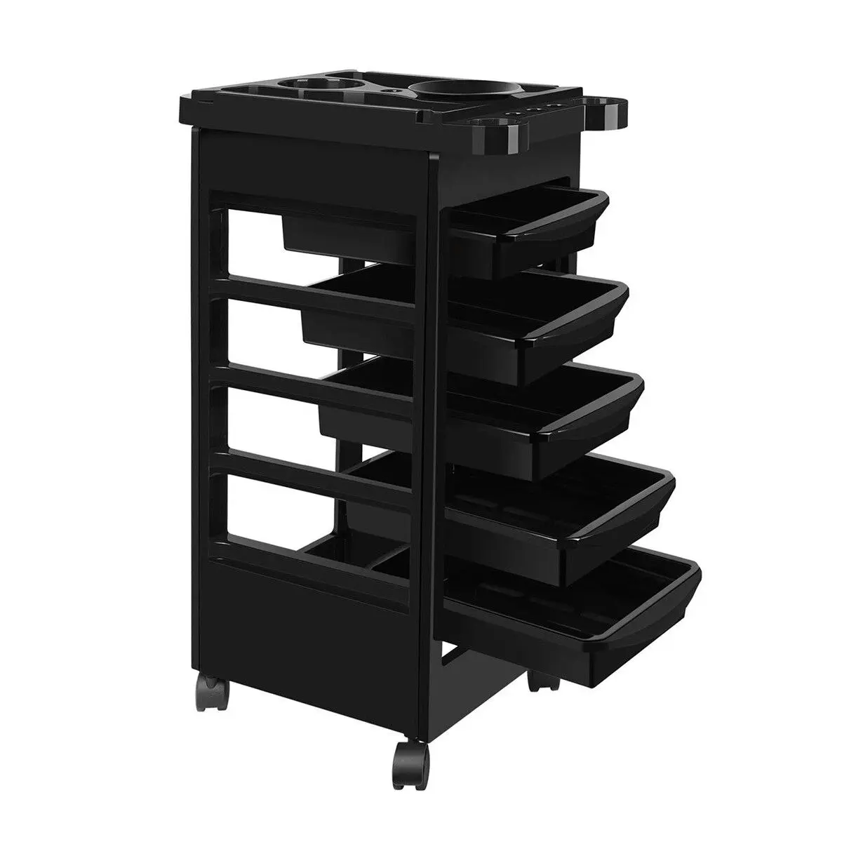 Ausway Hairdressing Trolley Storage Rolling Tool Cart Salon Furniture on Wheels 6 Tiers 5 Tray