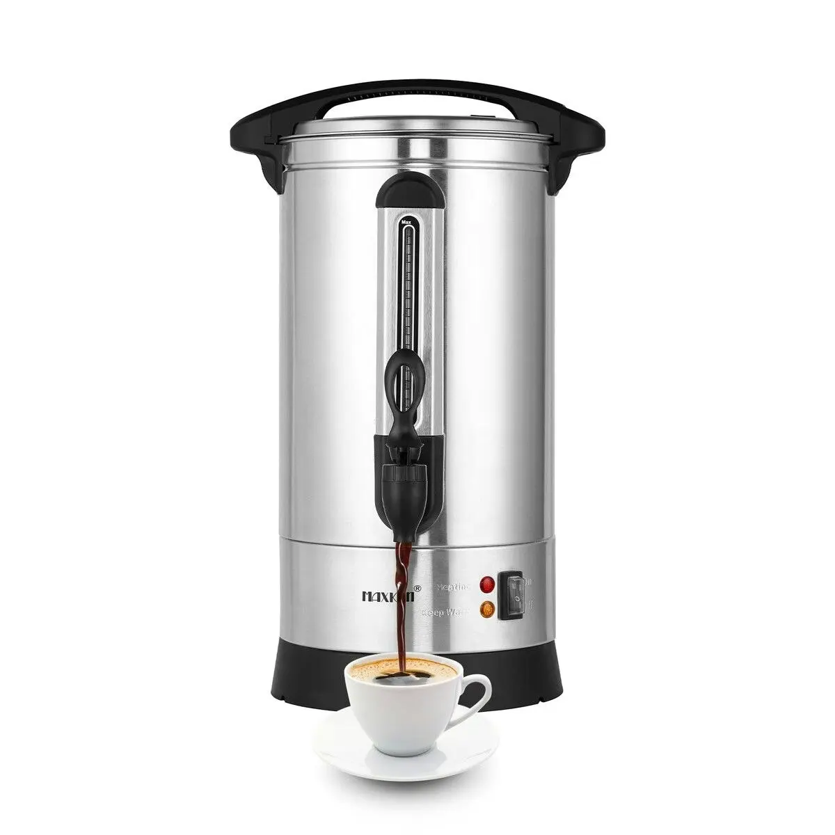 Maxkon  Coffee Urn Maker Machine Instant Hot Cold Water Dispenser Kettle Tea Home Commercial Camping Boiler Stainless Steel with Tap 19.6L