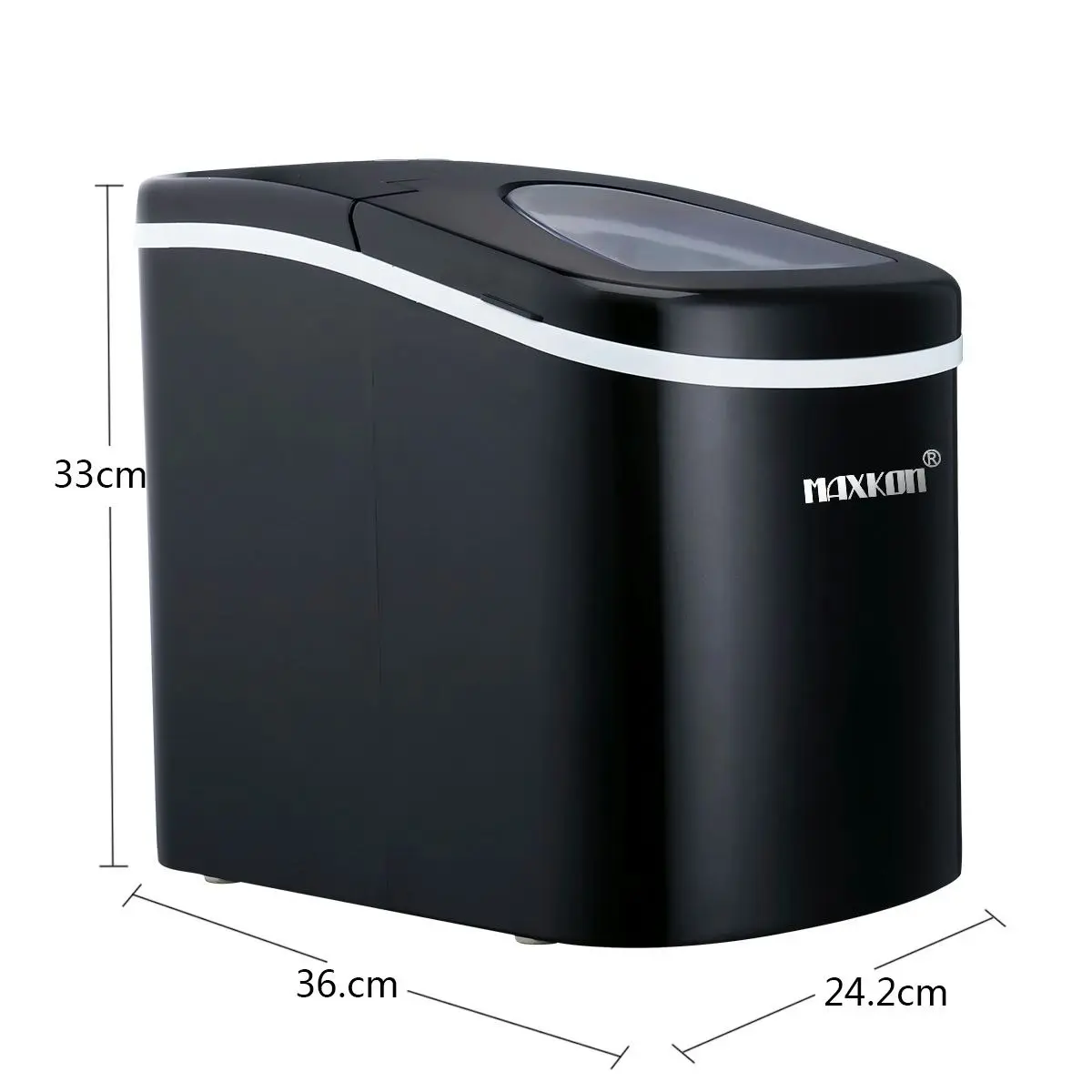 Maxkon Portable Ice Maker Machine Black Coated 2.4 L