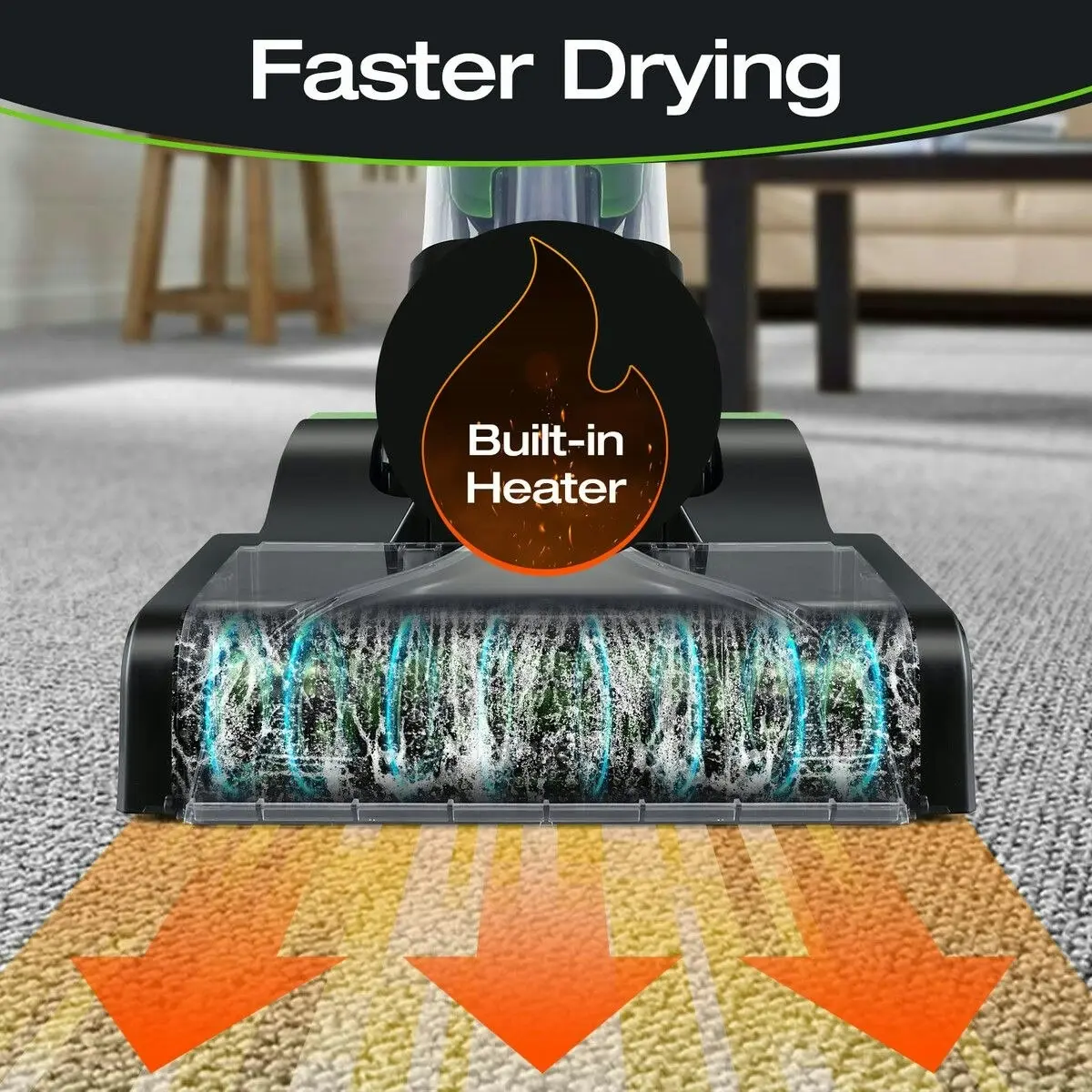 Ausway Carpet Cleaner Upholstery Wet Dry Hard Floor Sofa Spot 4 in 1 Rug Deep Vacuum Cleaning Machine Faster Drying Portable with Heater