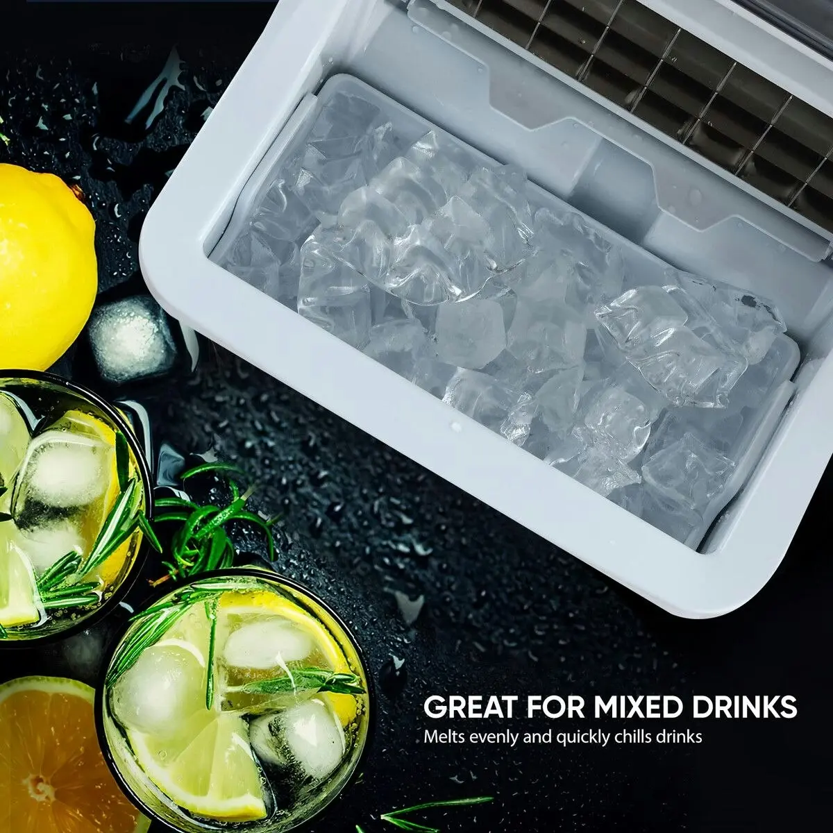 Maxkon 20kg Ice Maker Machine Clear Cube Making Countertop Home Commercial 2 Water Filling Methods Stainless Steel