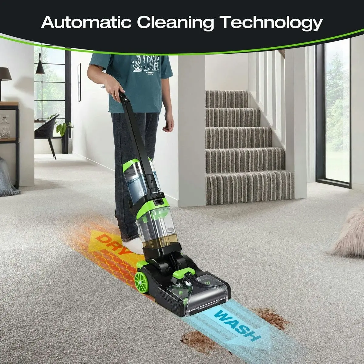 Ausway Carpet Cleaner Rug Professional Portable Deep Vacuum Cleaning Machine Faster Drying with Heater Water Dust Tanks