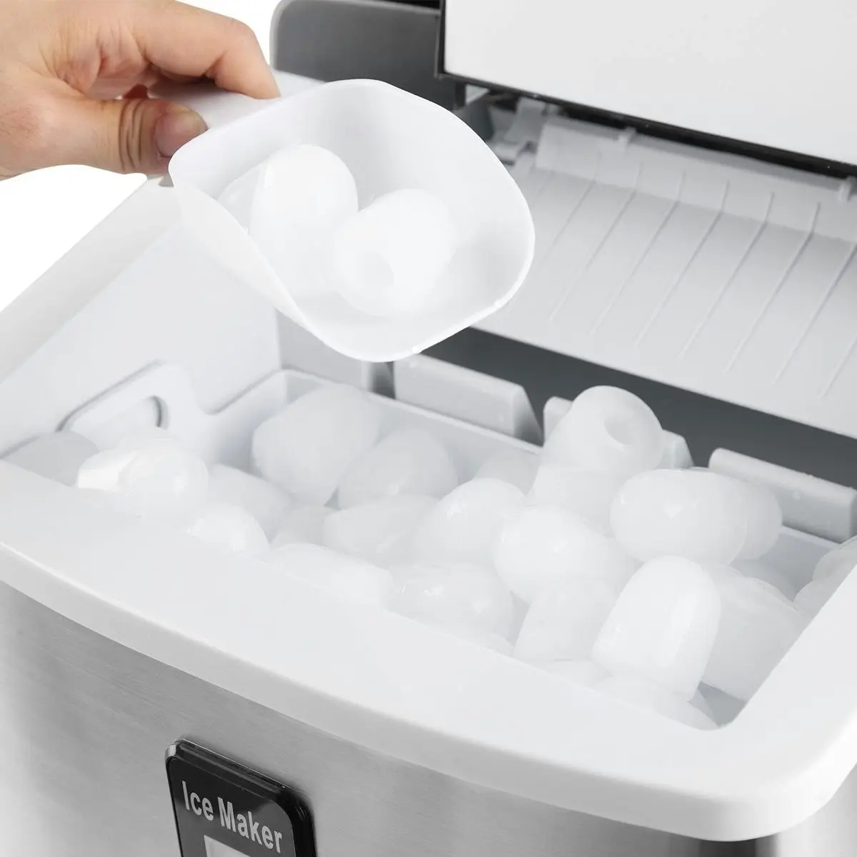 Ausway Silver Ice Maker for Home 3.2L