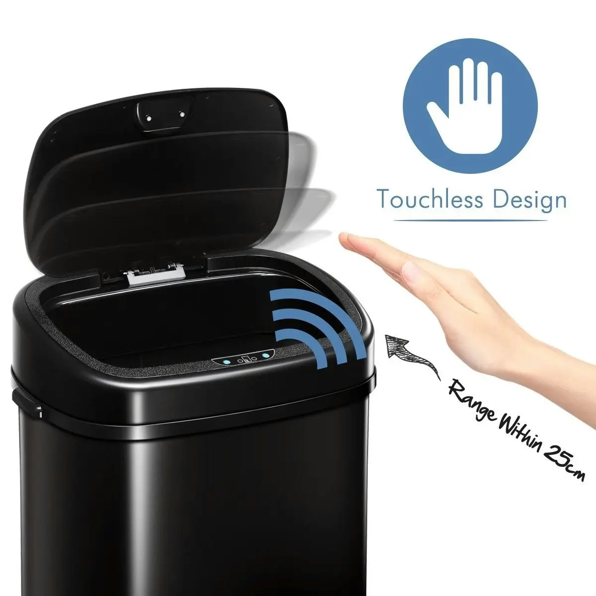 Ausway 58L Sensor Bin Automatic Trash Can Touch-free Kitchen Garbage Bin