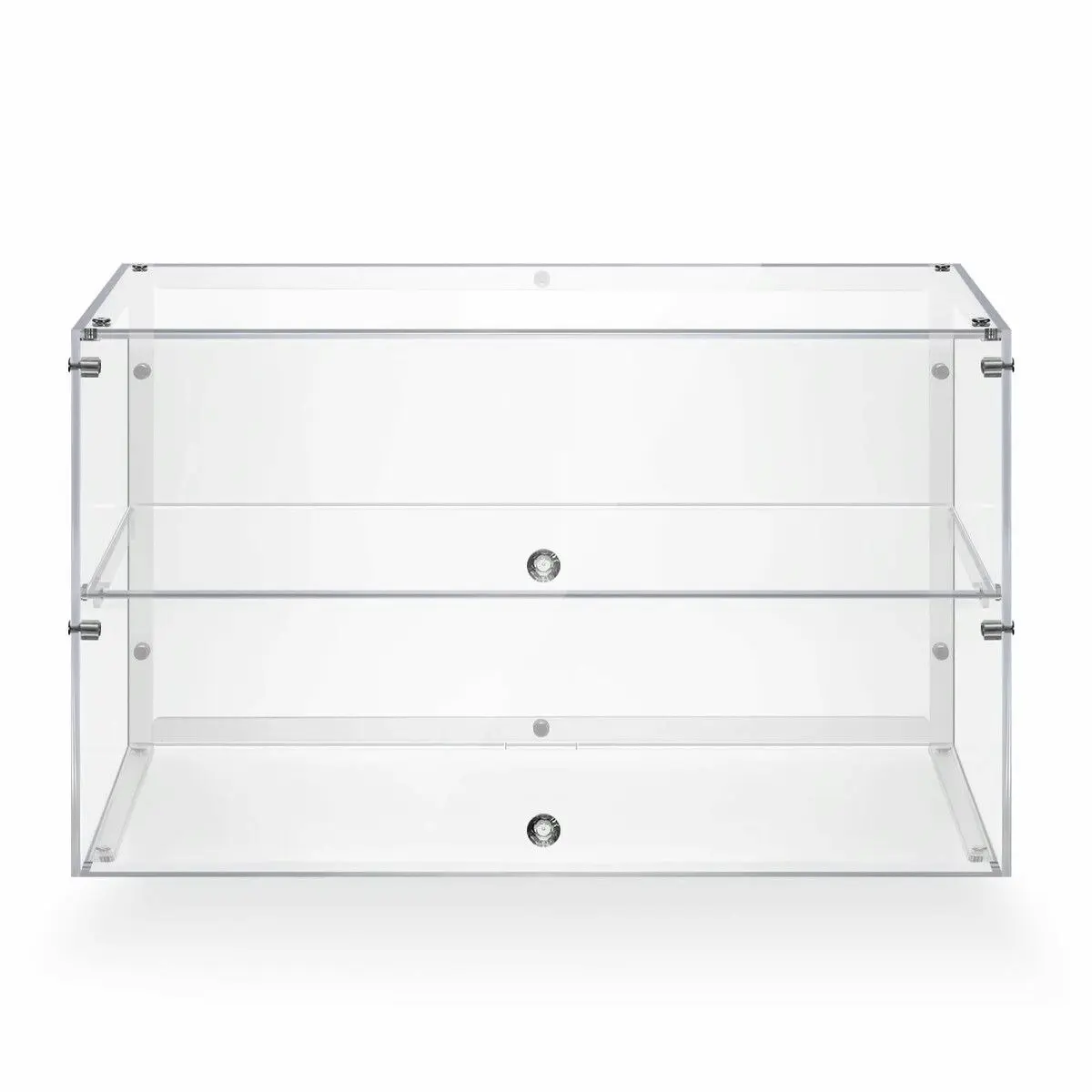 LUXSUITE Cake Cabinet Display Cupcake Shelf 2 Tier Unit Acrylic Bakery Case Stand Muffin Donut Pastry Model Toy Showcase Countertop Flip-up Door 5mm