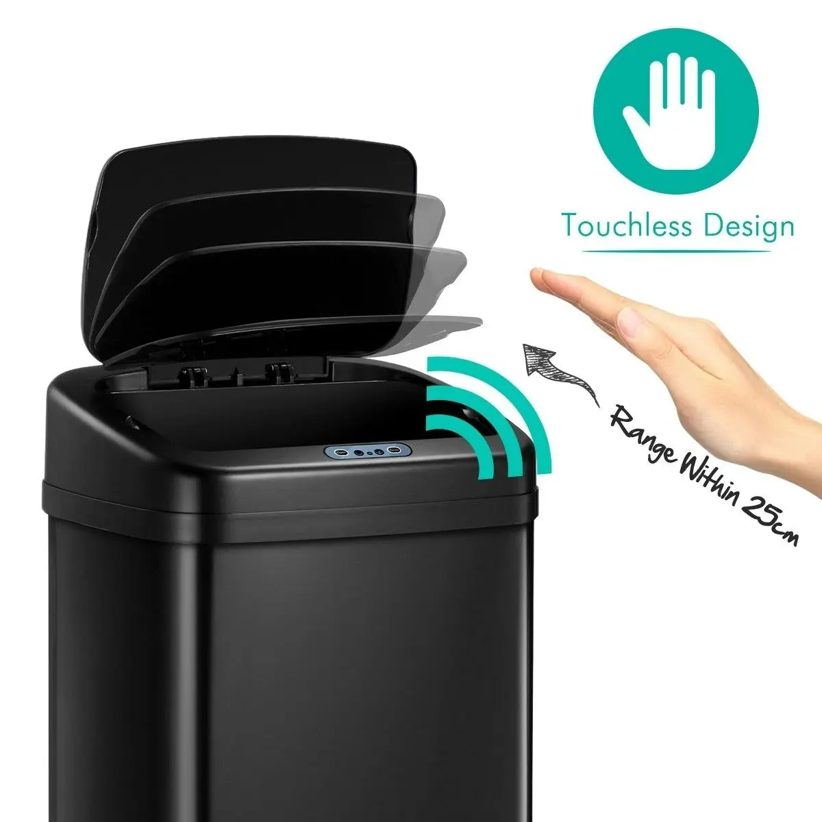 Ausway 40L Sensor Bin Auto Rubbish Bin Recycle Trash Can Touch-free Kitchen Garbage Bin