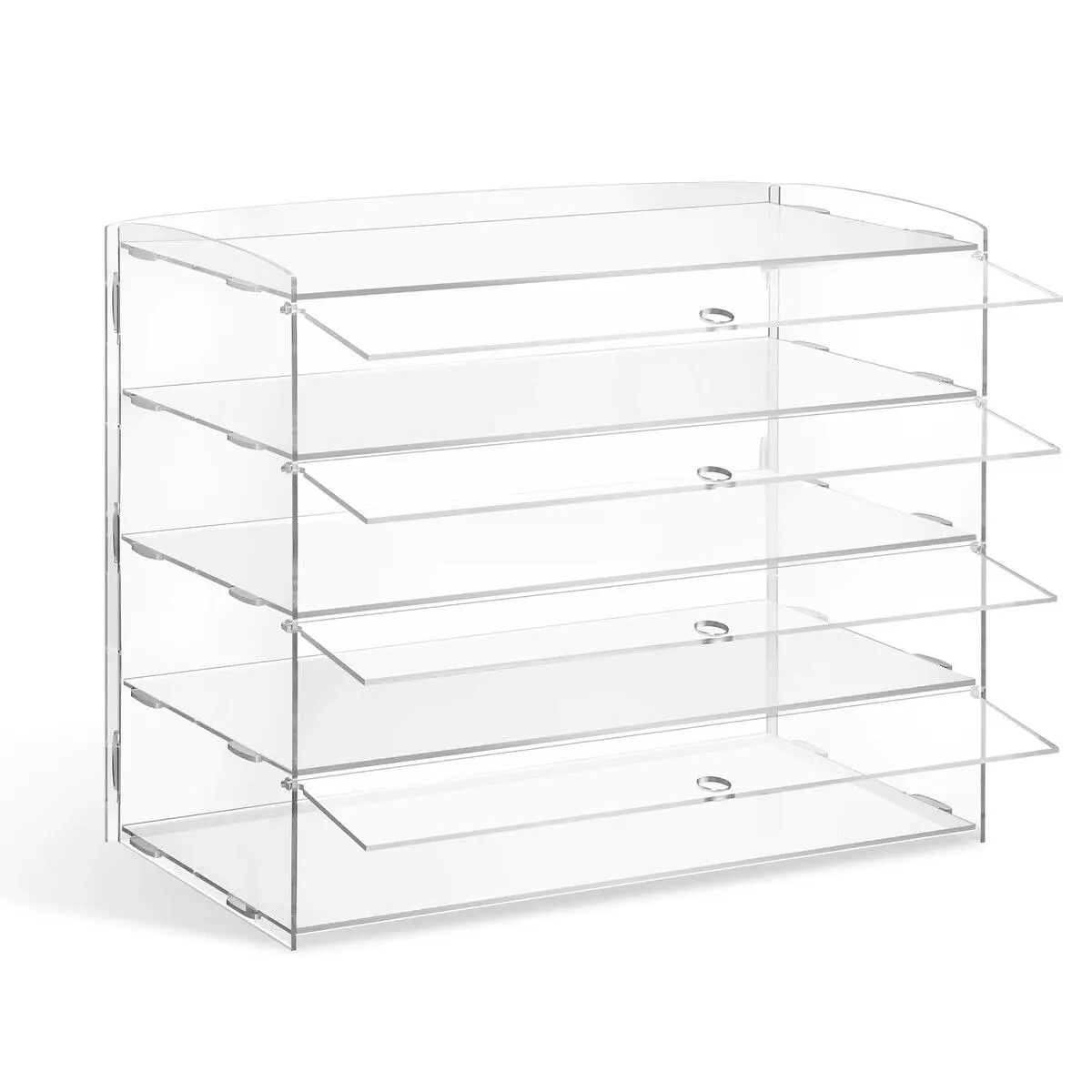 Ausway Cupcake Display Cabinet Acrylic Cake Bakery Shelf Unit Case 4 Tier Stand Model Donut Pastry Toy Showcase 5mm Thick Transparent