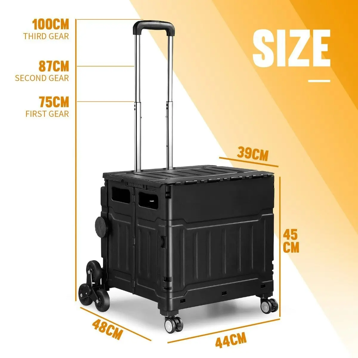 LUXSUITE 75L Shopping Trolley Cart Wheeled Grocery Utility Basket Bag Stair Climbing Rolling Folding Supermarket Granny Travel Wagon