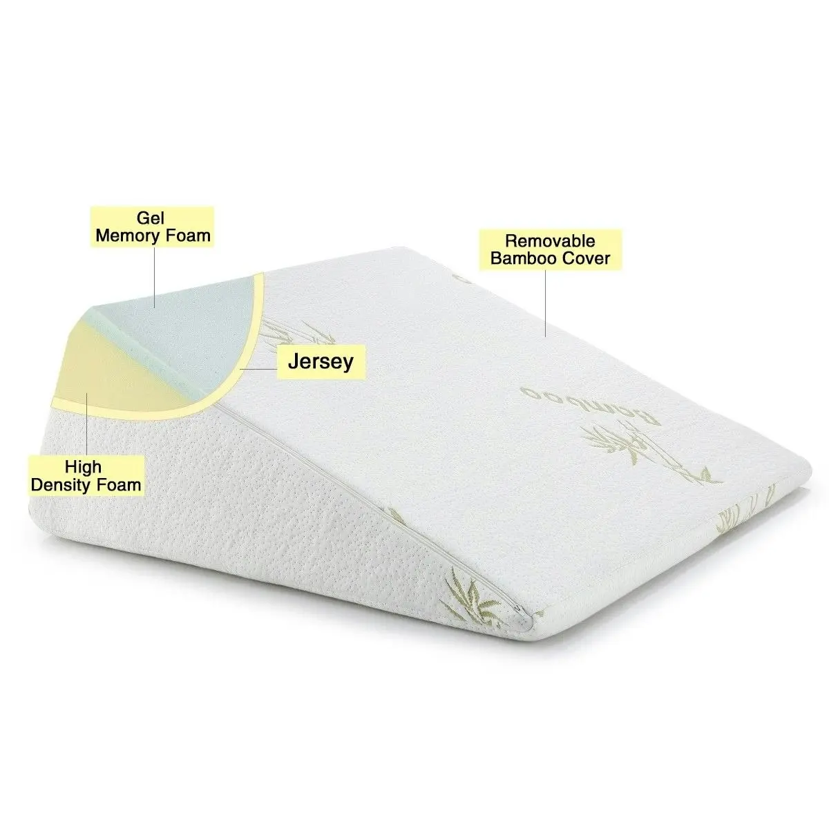 Luxdream Triangle Bed Wedge Pillow with Memory Foam Topper