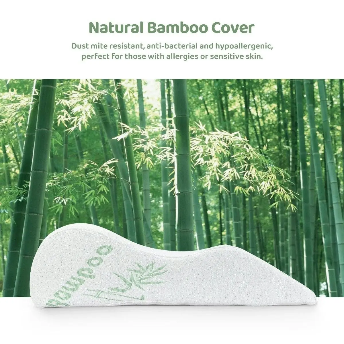 Ausway Pillow Foam Pillow Leg Raiser Support Bamboo Cover Elevation Bed Luxdream