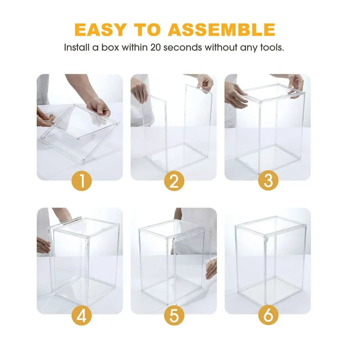 Ausway 6pcs Shoe Storage Boxes Large Plastic Stackable Clear Containers Organiser Display Cases for Sneaker Clothes Bins with Lids