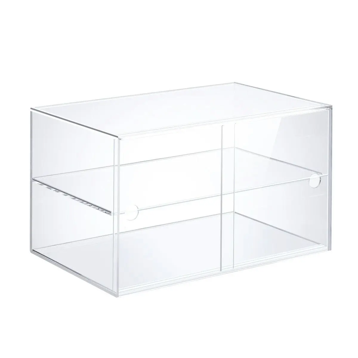 Ausway 2 Tier Cupcake Cabinet Display Shelf Unit Acrylic Cake Bakery Case Stand Model Donut Pastry Toy Showcase 5mm Thick Transparent