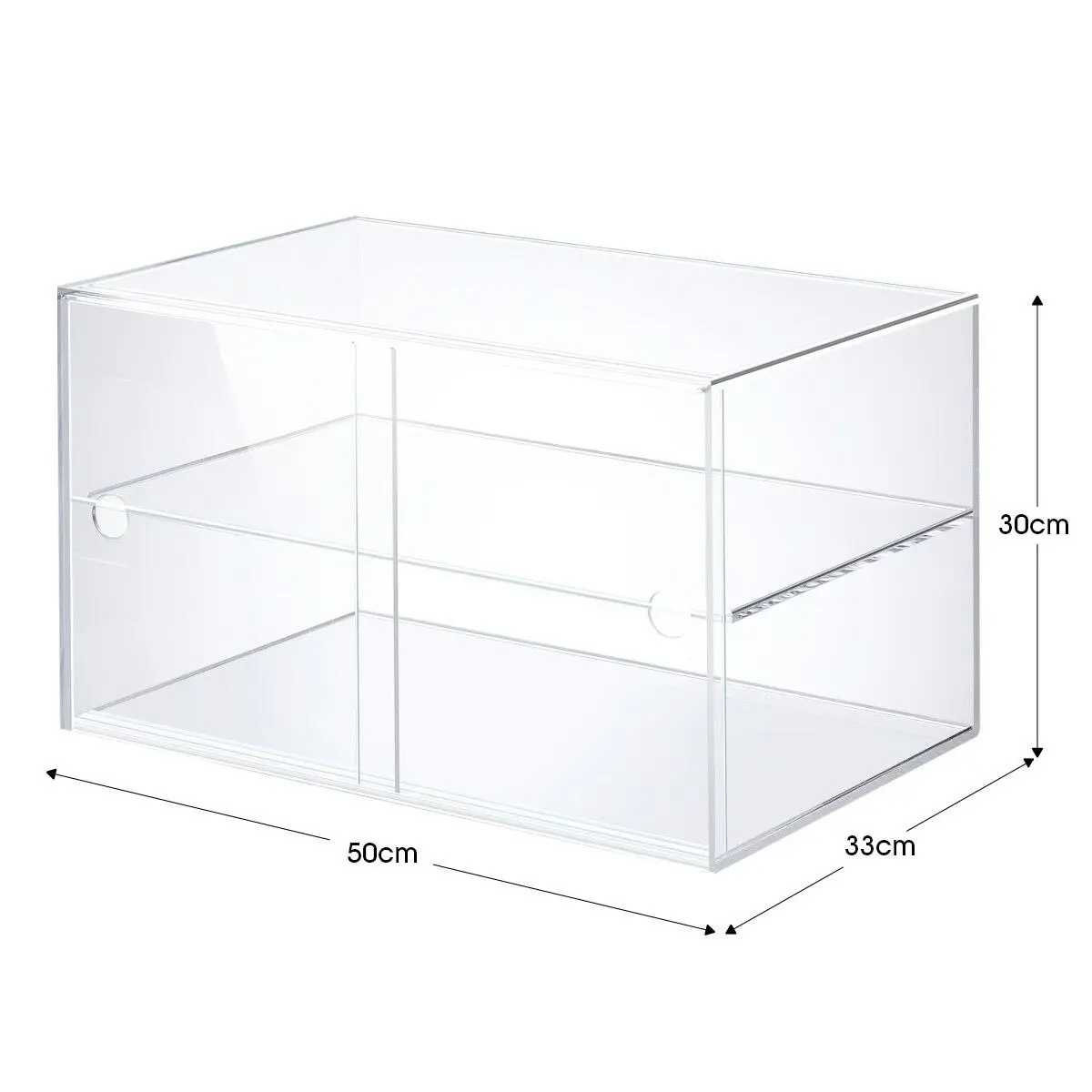 Ausway 2 Tier Cupcake Cabinet Display Shelf Unit Acrylic Cake Bakery Case Stand Model Donut Pastry Toy Showcase 5mm Thick Transparent