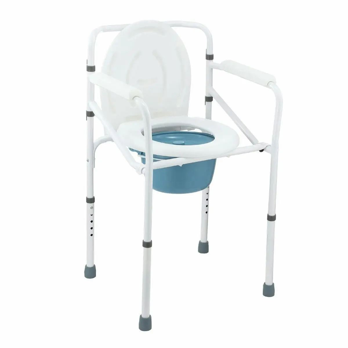 LUXSUITE Commode Shower Chair 3 In 1 Toilet Seat Wheelchair Bathroom Bedside Adjustable Seating Folding With Arms