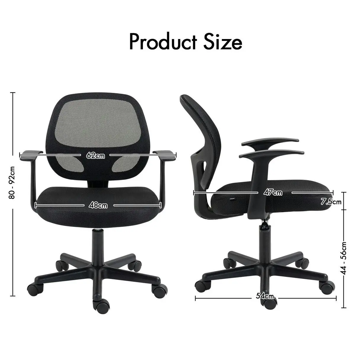 Neader Mesh Office Desk Chair Ergonomic Armchair Study Executive Computer Home Work Reclining Adjustable Swivel Recliner Black