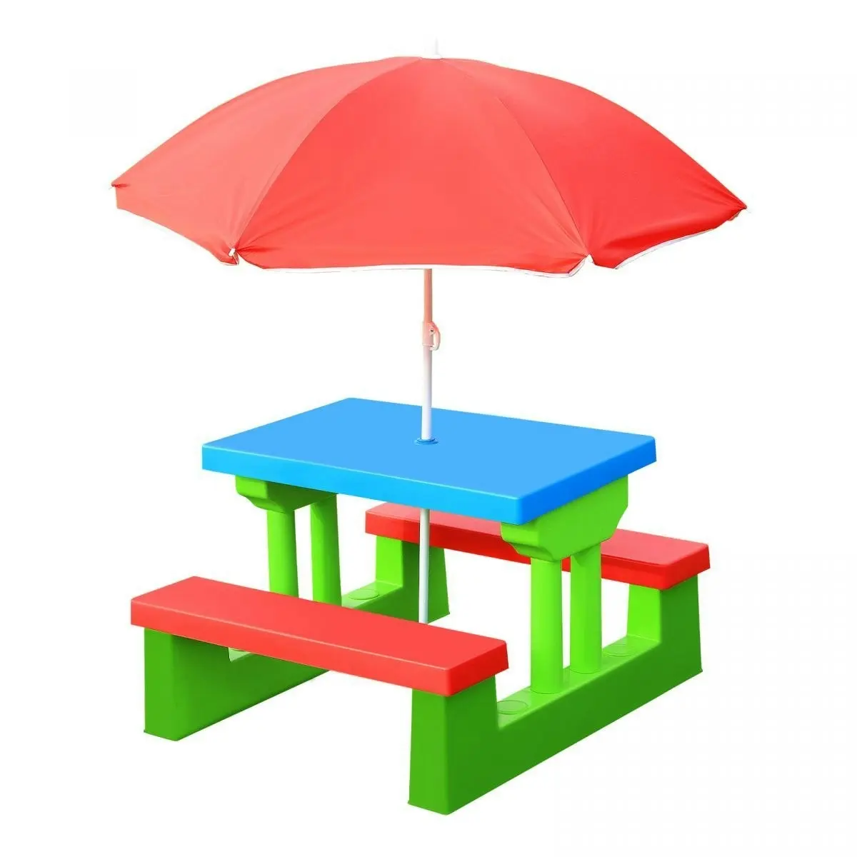 Ausway Outdoor Garden Kids Children Picnic Table Set Play Toy with Umbrella