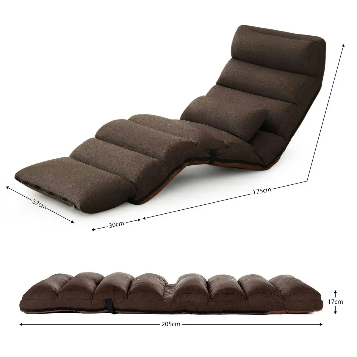 LUXSUITE Floor Sofa Cushion Bed Mattress Chair Couch Lounge Mat Tatami Chaise Recliner Adjustable Lounger Ground Seat with Pillow