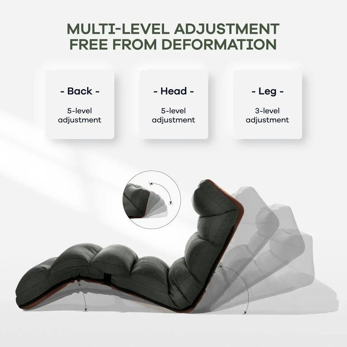 Ausway Floor Sofa Cushion Bed Couch Mattress Chair Lounge Mat Recliner Tatami Chaise Lounger Adjustable Ground Seat with Pillow