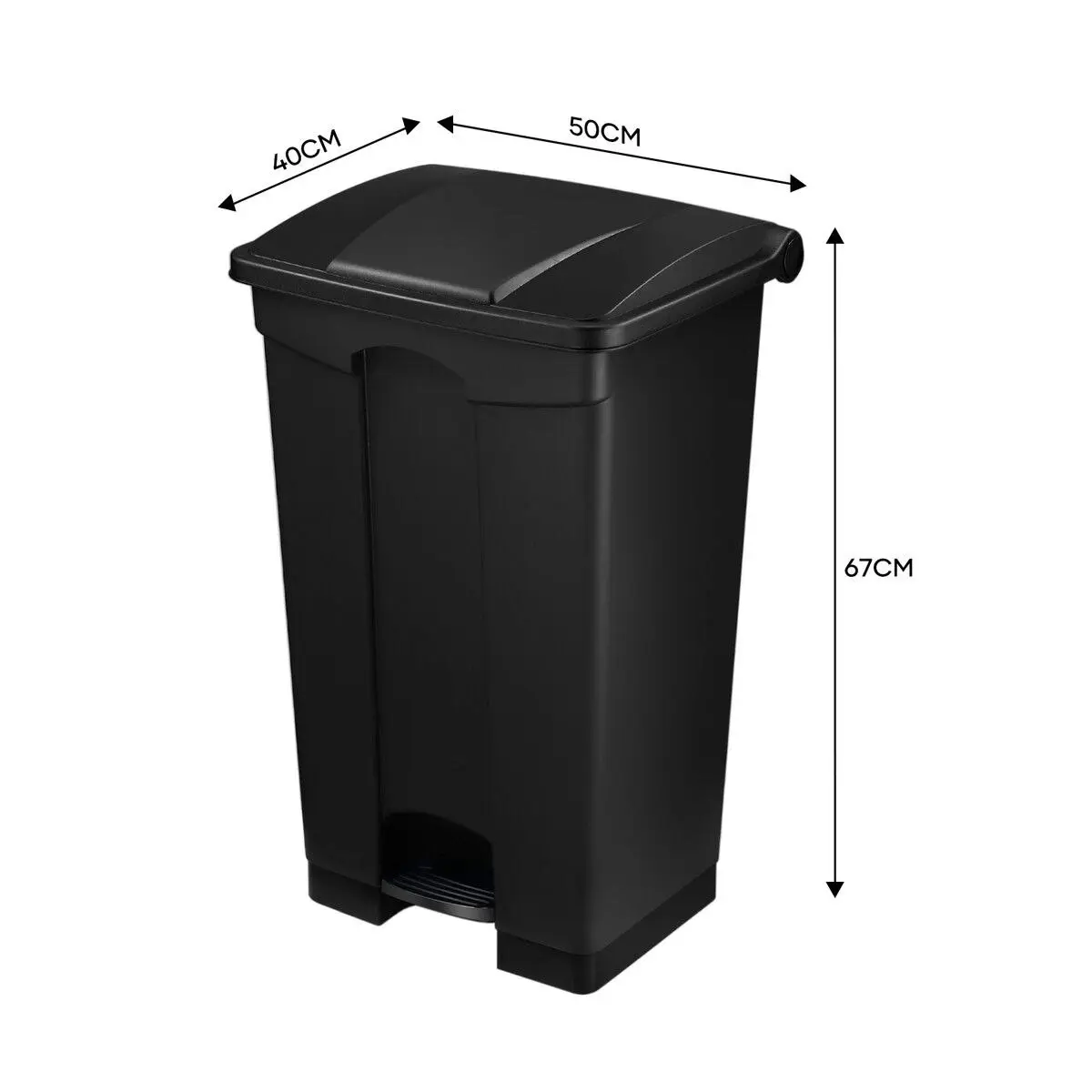 LUXSUITE 68L Rubbish Bin Kitchen Compost Dustbin Garbage Trash Waste Recycling Can Pedal Garden Home Office Large Plastic Black