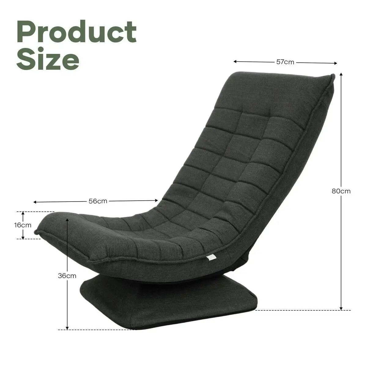 Ausway Floor Sofa Bed Chair Couch Lounge Recliner Folding 360 Degree Swivel Lazy Lounger Adjustable Chaise Ground Seat