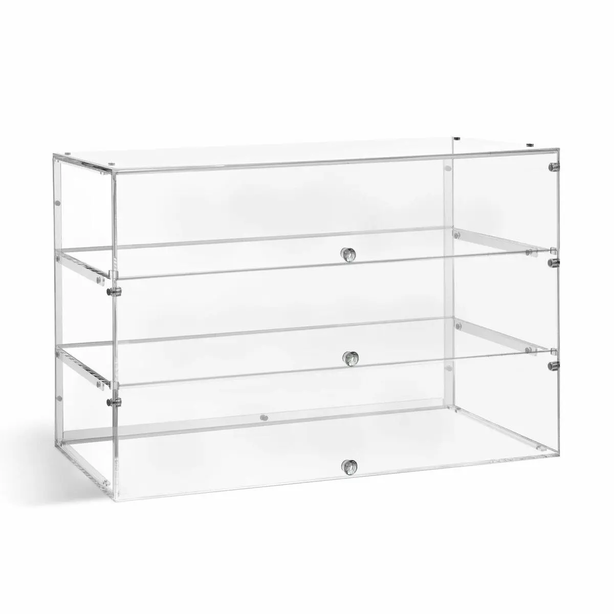 LUXSUITE Cupcake Display Cabinet Acrylic Cake Bakery Shelf Unit Case 3 Tier Stand Model Donut Muffin Pastry Toy Showcase Retail Countertop Clear 5mm