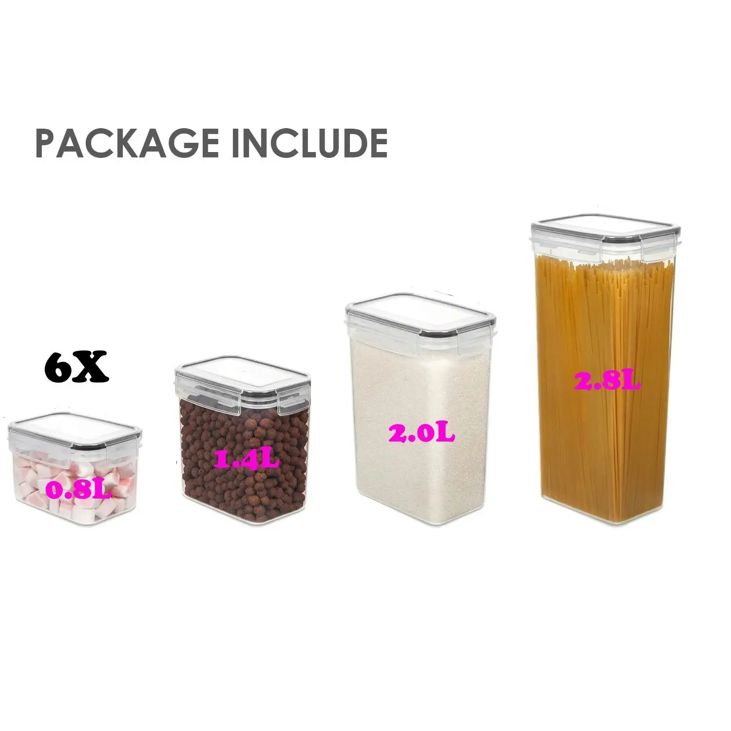 Ausway 24 Pack BPA Free Airtight Kitchen Organization Set for Pantry Organization Storage Plastic Canisters