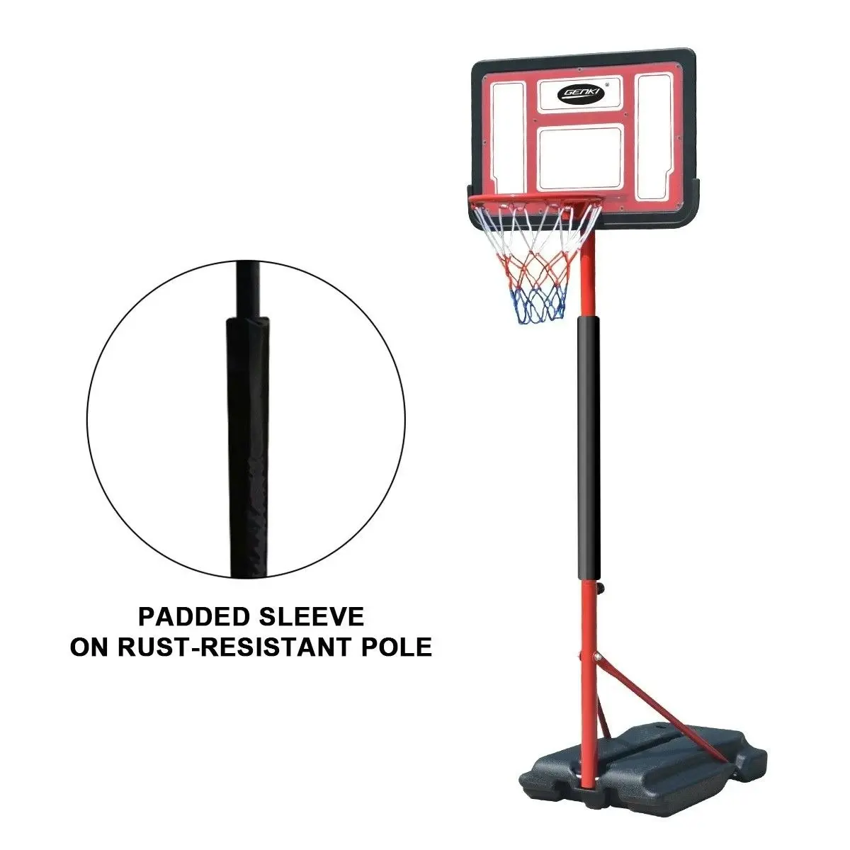 Ausway Genki 1.05 1.65m Kid Portable Basketball Hoop Stand Backboard Net Ring Ball Set