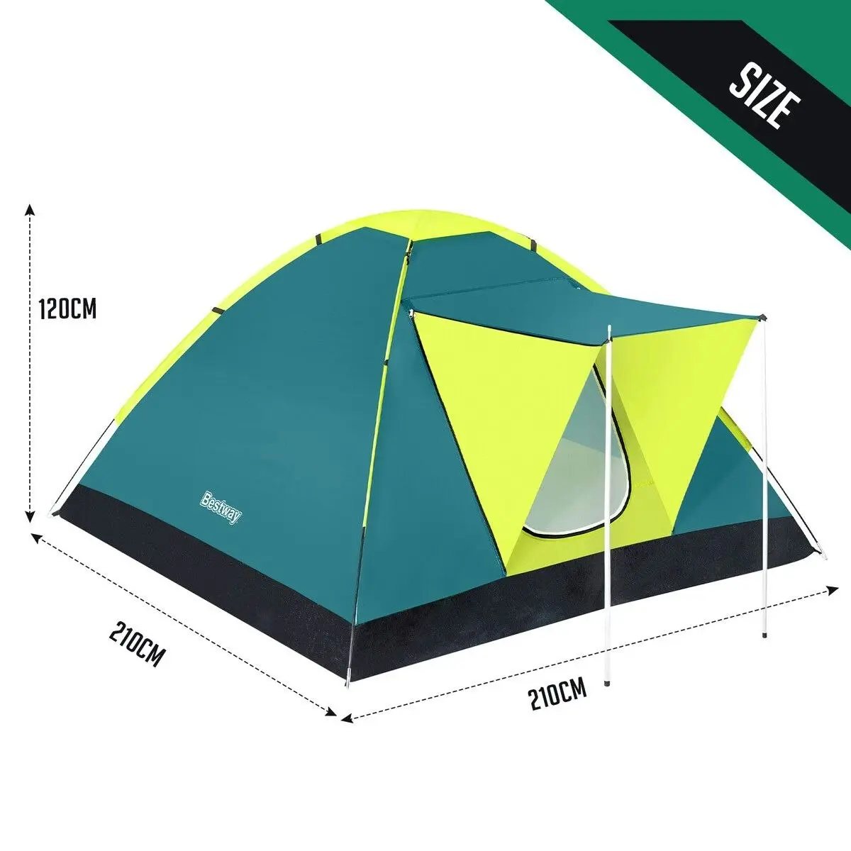 Bestway  Coolground 3 Tent 2.10m X 2.10m X 1.20m Foldable Portable Camping Gear Hiking Outdoor