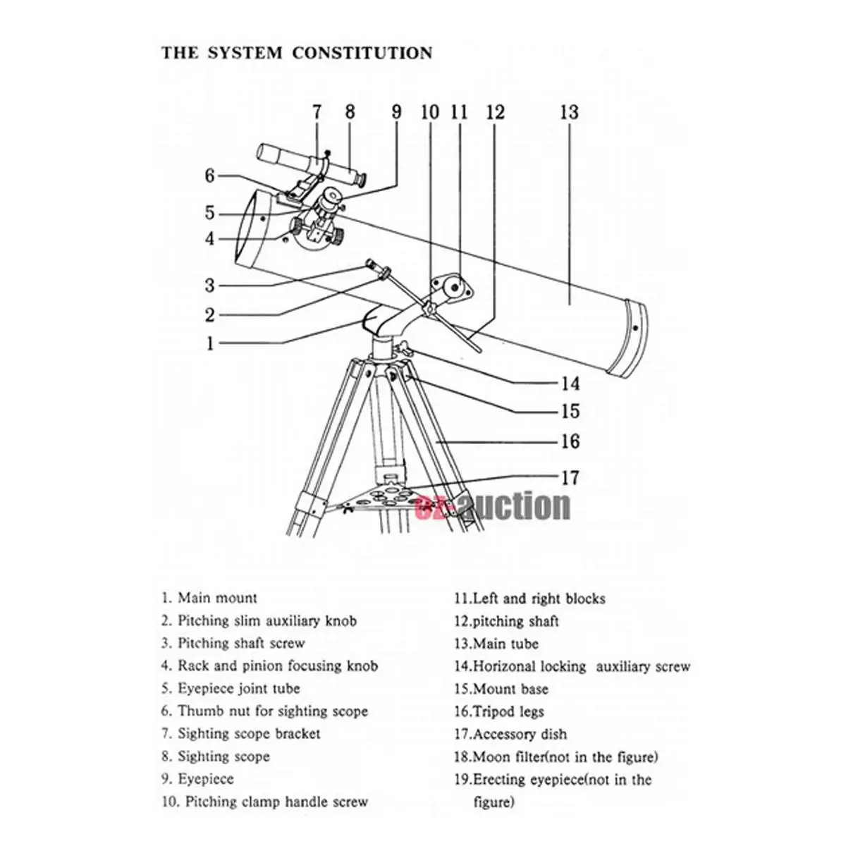 Ausway Astronomical Telescope 900mm Focal Length 114mm Aperture