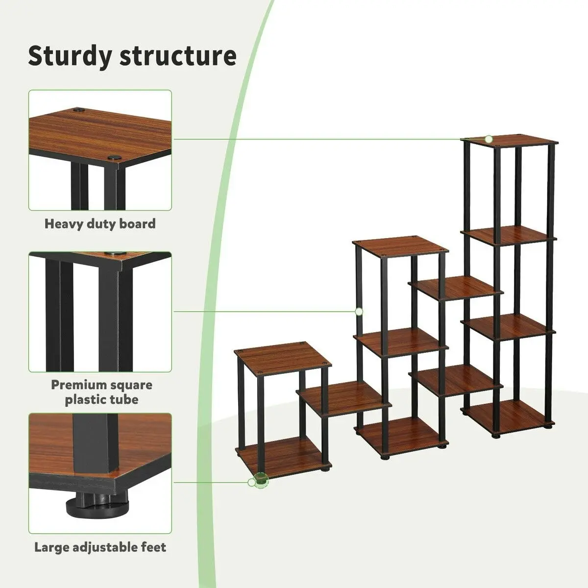 Ausway Plant Flower Pots Stand 12 Shelves Corner Shelf Potted Holder Bookshelf Indoor Outdoor Garden Tiered Display Unit Storage Rack