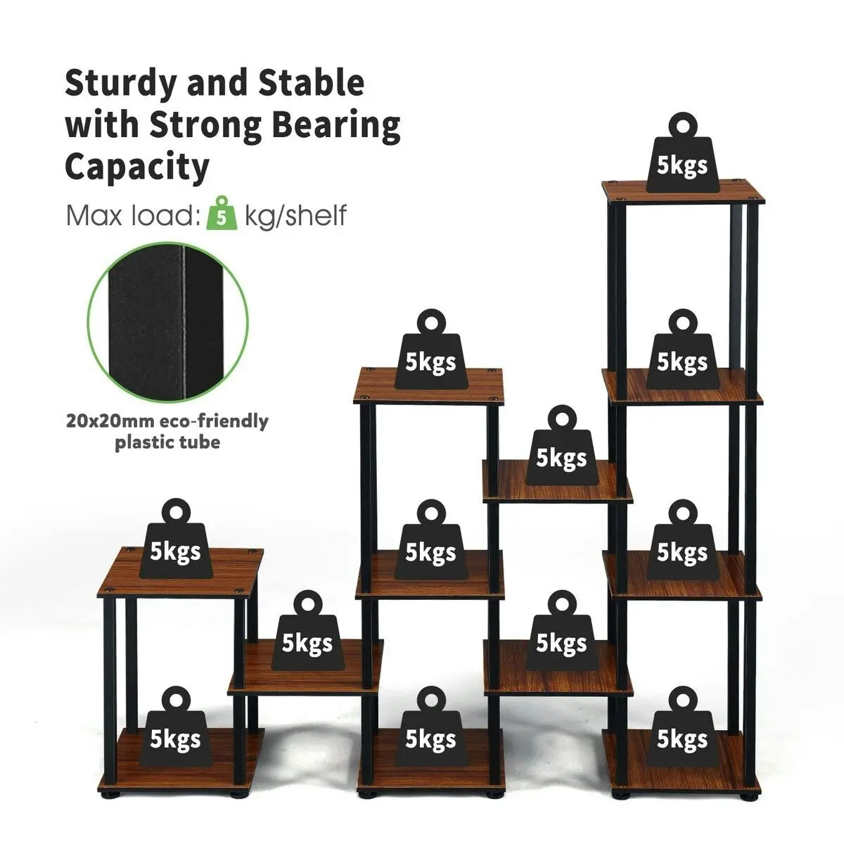 Ausway Plant Flower Pots Stand 12 Shelves Corner Shelf Potted Holder Bookshelf Indoor Outdoor Garden Tiered Display Unit Storage Rack