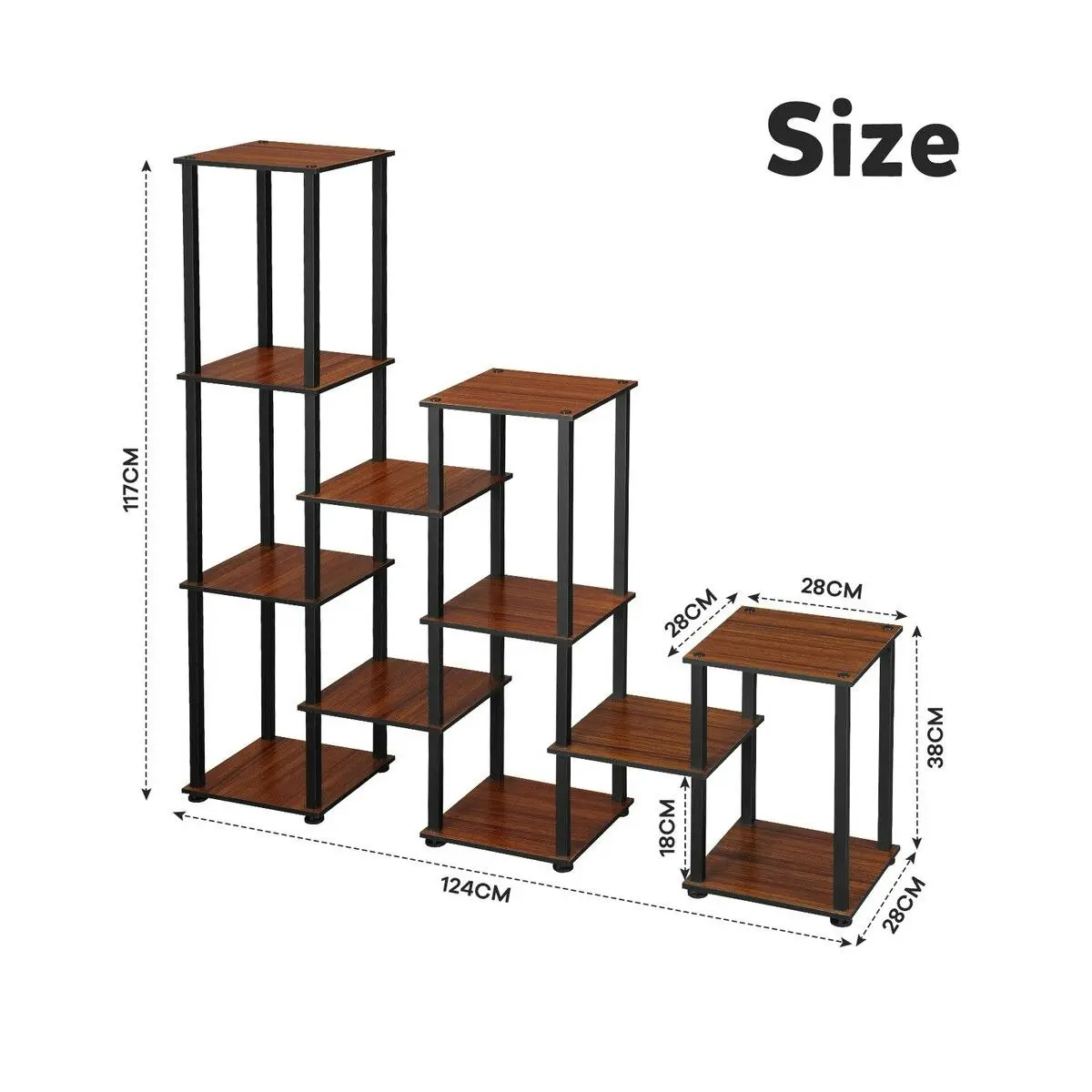 Ausway Plant Flower Pots Stand 12 Shelves Corner Shelf Potted Holder Bookshelf Indoor Outdoor Garden Tiered Display Unit Storage Rack