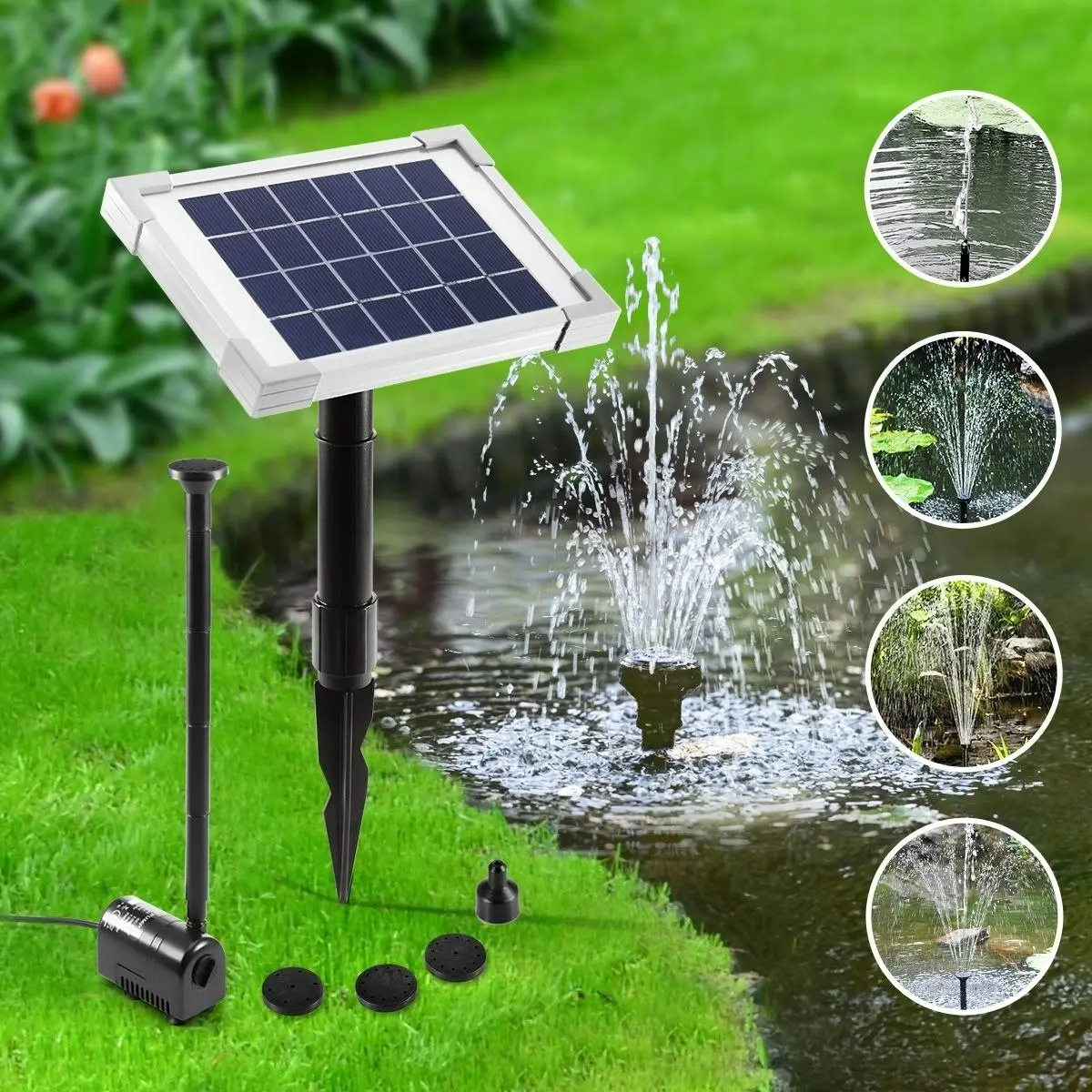 Ausway Outdoor Solar Powered Fountain Pump