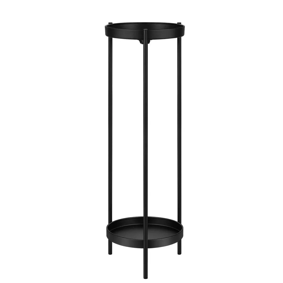 Ausway 80CM High Plant Stand Metal Flower Pots Shelf Indoor Outdoor Corner Black Planter Holder Rack