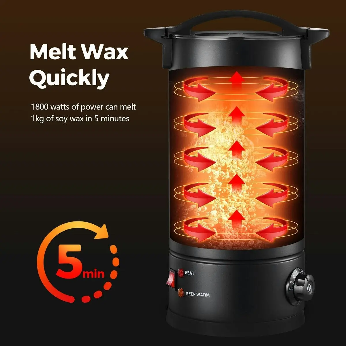 Ausway 10L Wax Melter Candle Making 1800W Melting Pot Furnace Quick Pour Spout Temperature Control Electric Home Commercial Soy Soap Maker Machine