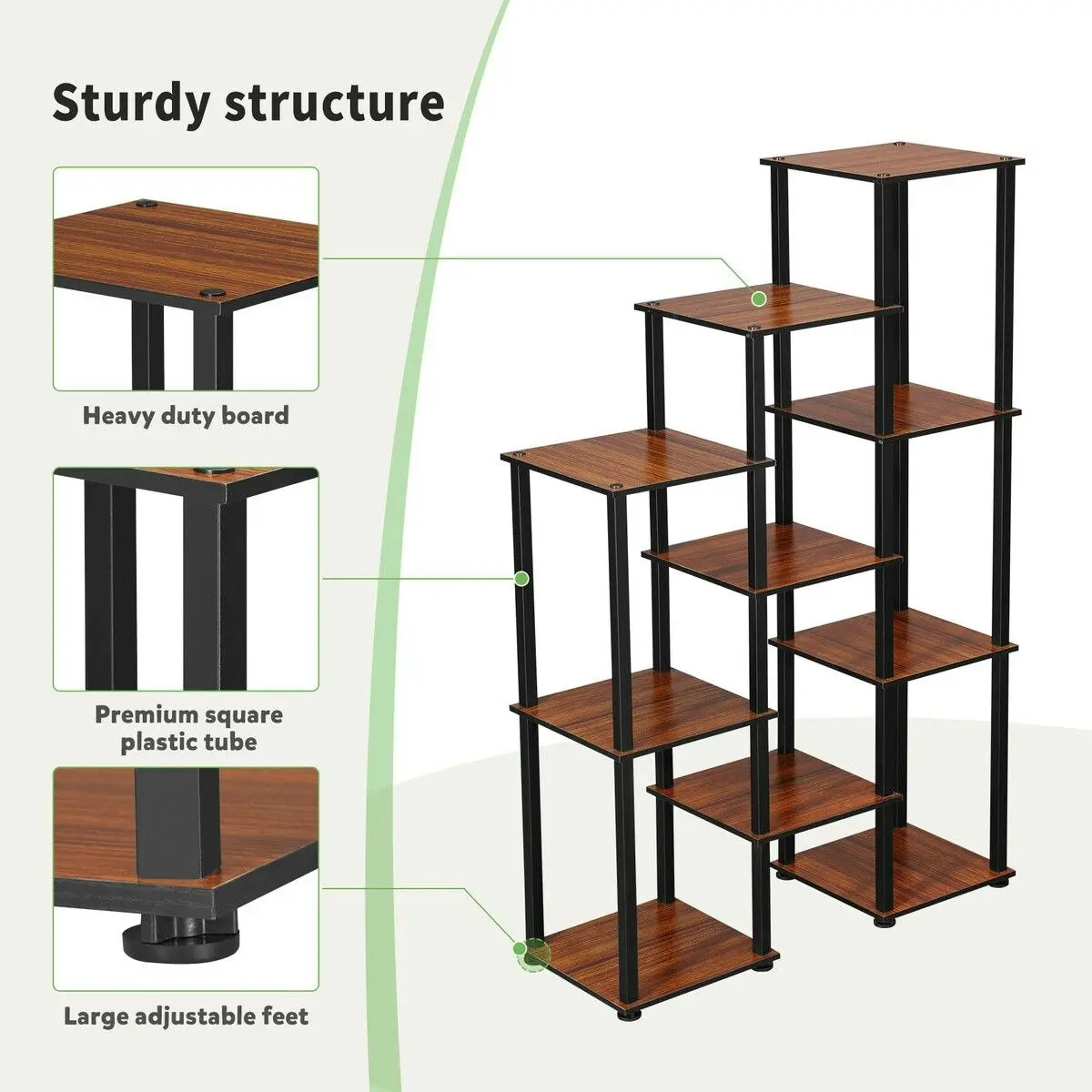 Ausway Plant Flower Pots Stand 10 Shelves Corner Shelf Unit Bookshelf Holder Garden Outdoor Indoor Tiered Potted Display Storage Rack