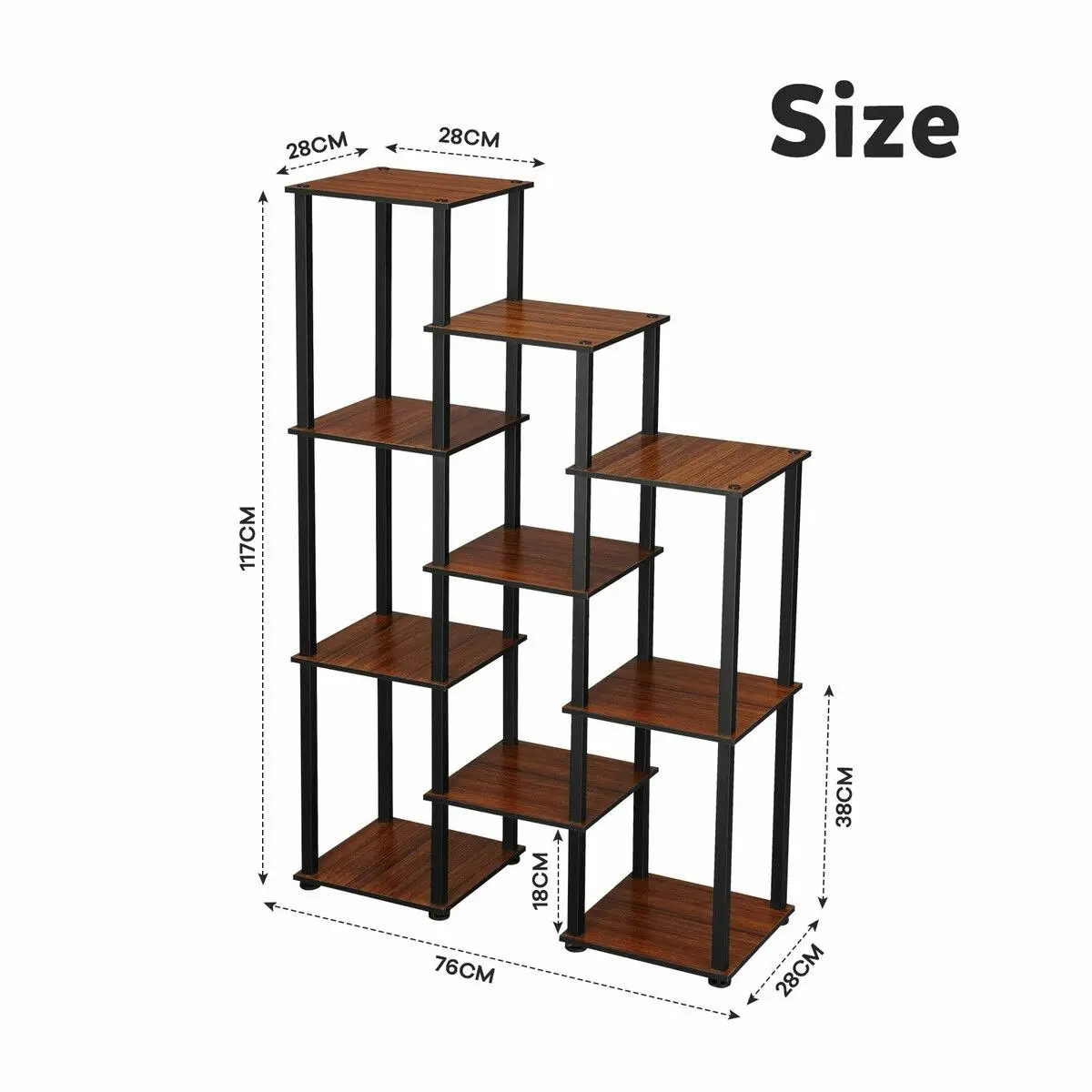 Ausway Plant Flower Pots Stand 10 Shelves Corner Shelf Unit Bookshelf Holder Garden Outdoor Indoor Tiered Potted Display Storage Rack