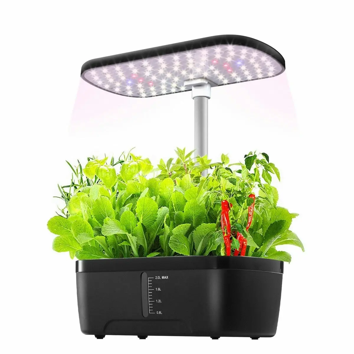 Maxkon Hydroponics Growing System 8 Pods Indoor Herb Garden Kit Full Spectrum LED Grow Light Smart Water Pump Tank Planter Plant Germination