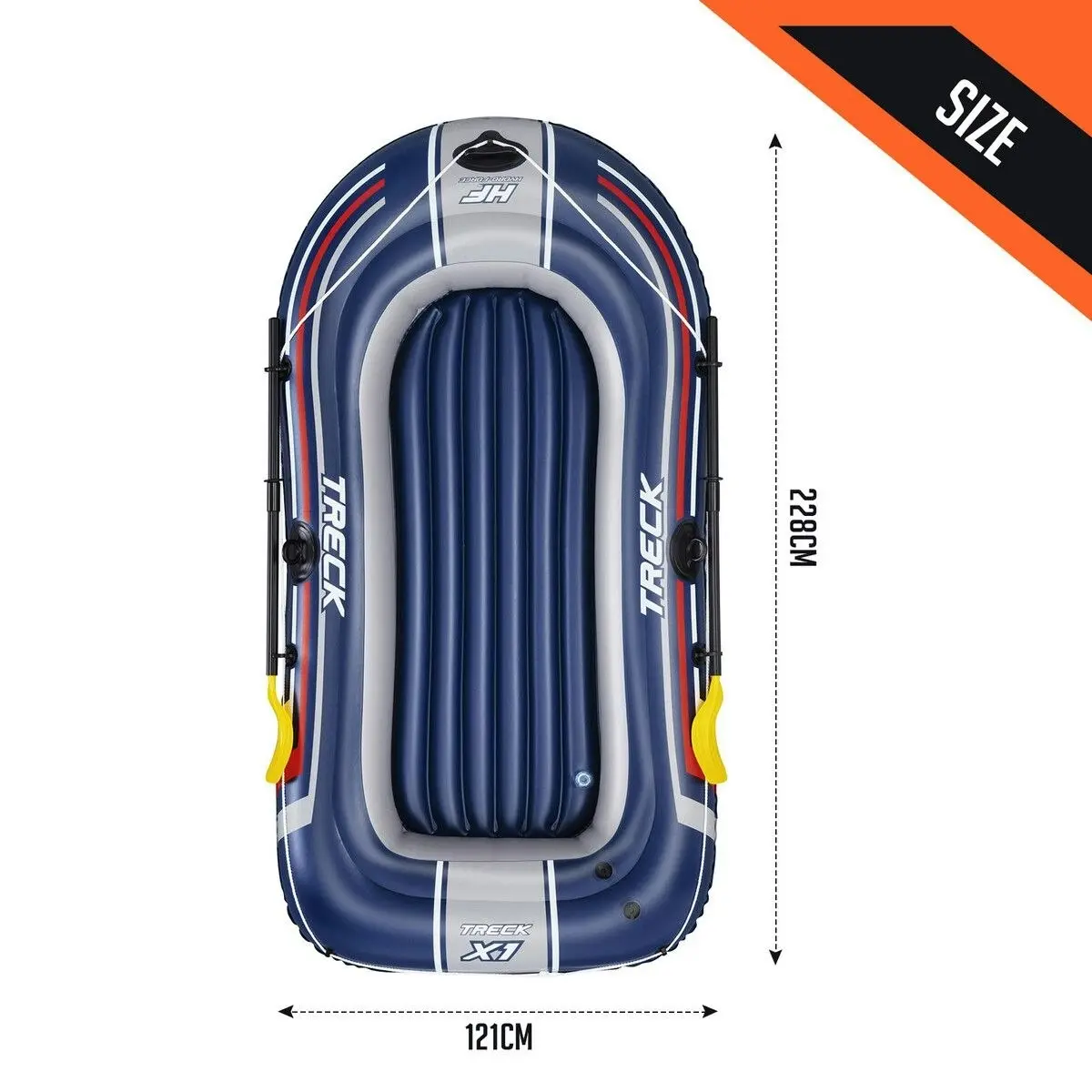 Bestway  Inflatable Boat Set 2.28m X 1.21m Floating Raft Blow Up Canoe Watercraft Vessel With Oars and Pump