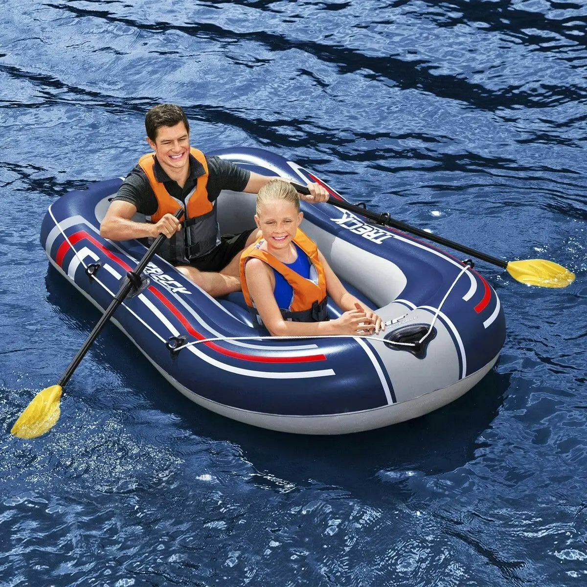 Bestway  Inflatable Boat Set 2.28m X 1.21m Floating Raft Blow Up Canoe Watercraft Vessel With Oars and Pump