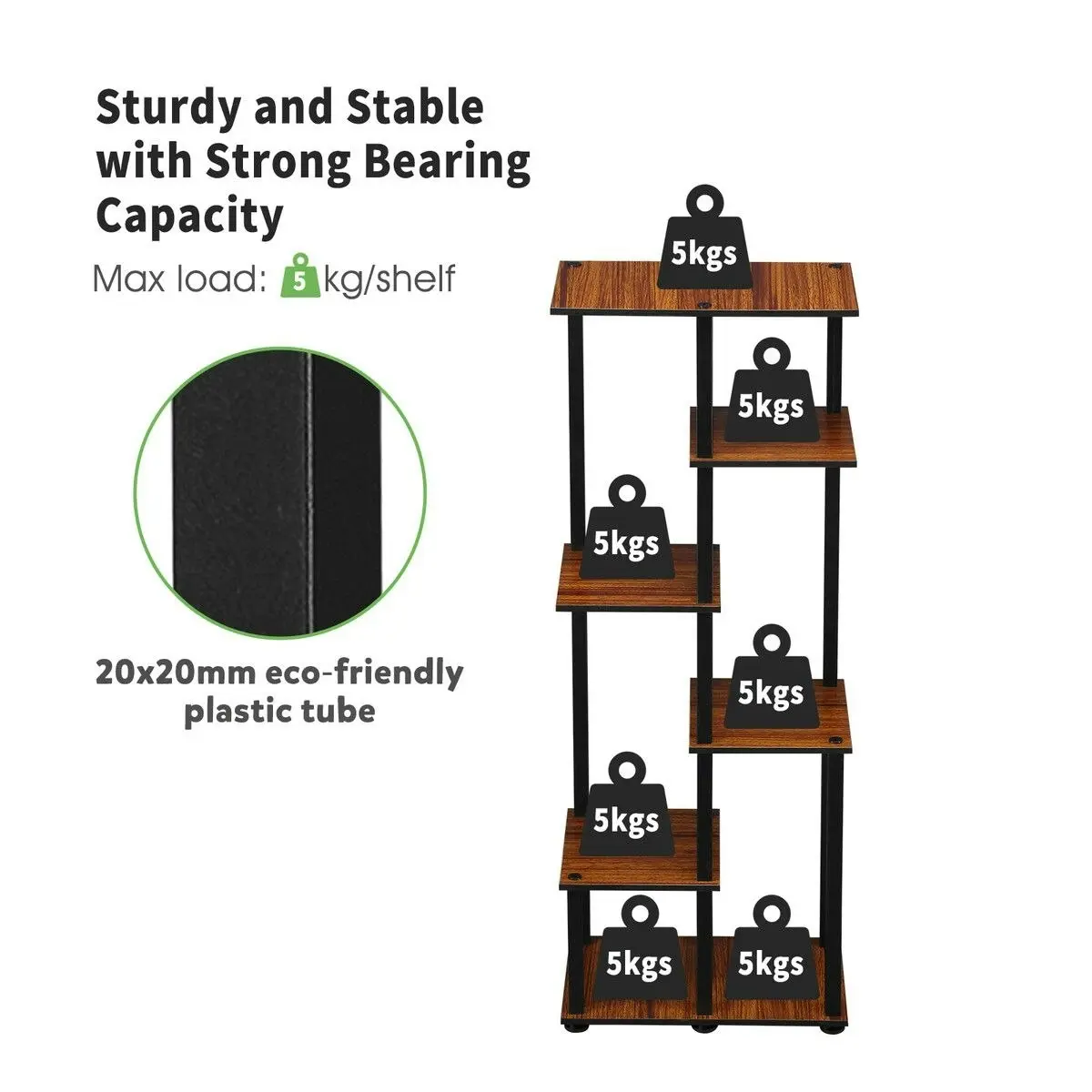 Ausway 6 Tier Plant Pots Stand Corner Potted Flower Shelf Unit Holder Bookshelf Garden Indoor Outdoor Tiered Display Storage Shelves Rack