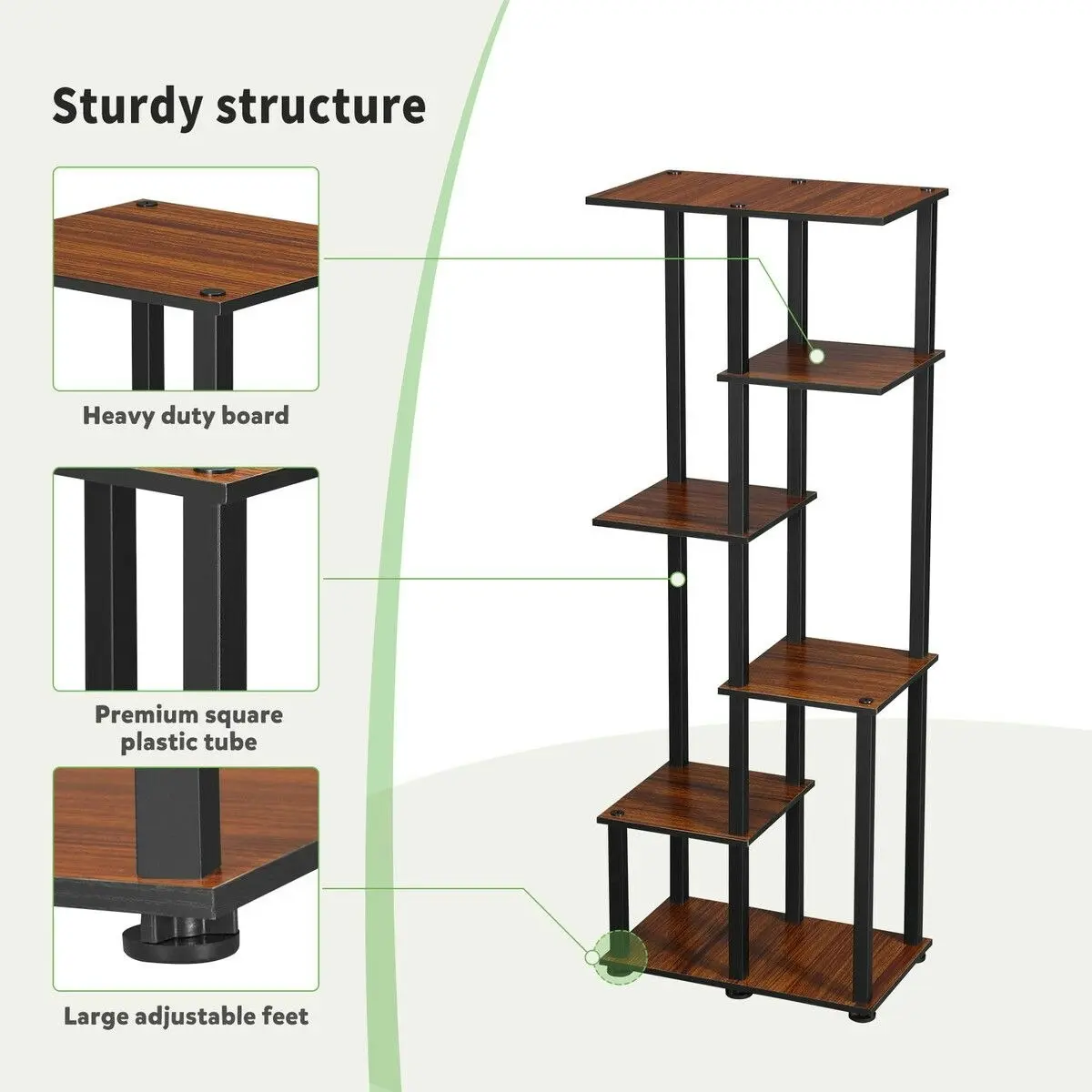 Ausway 6 Tier Plant Pots Stand Corner Potted Flower Shelf Unit Holder Bookshelf Garden Indoor Outdoor Tiered Display Storage Shelves Rack