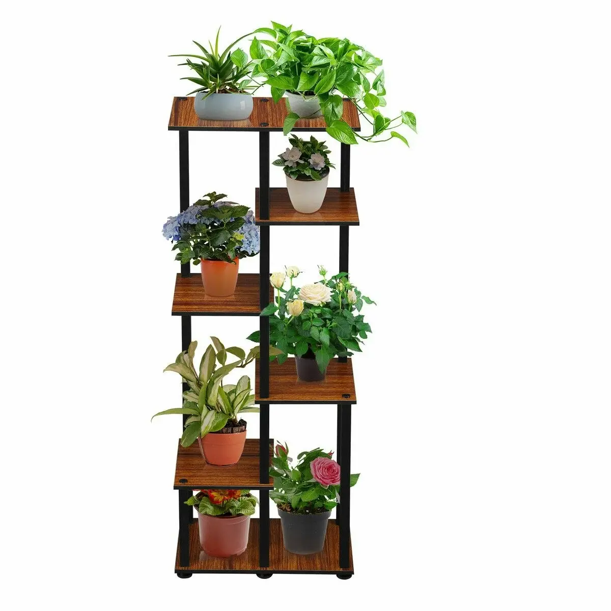 Ausway 6 Tier Plant Pots Stand Corner Potted Flower Shelf Unit Holder Bookshelf Garden Indoor Outdoor Tiered Display Storage Shelves Rack