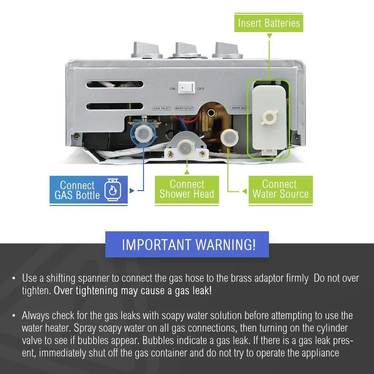 Maxkon  550L per Hr Portable Outdoor Gas Water Heater