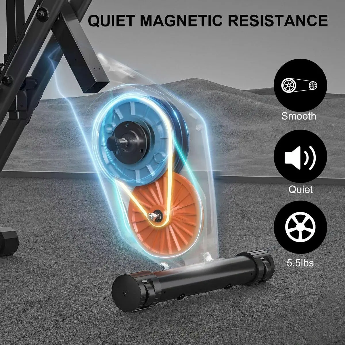 Genki  Exercise Bike 4in1 Foldable Bicycle Home Gym Equipment Magnetic Indoor Cycling Trainer Adjustable Resistance LCD Screen